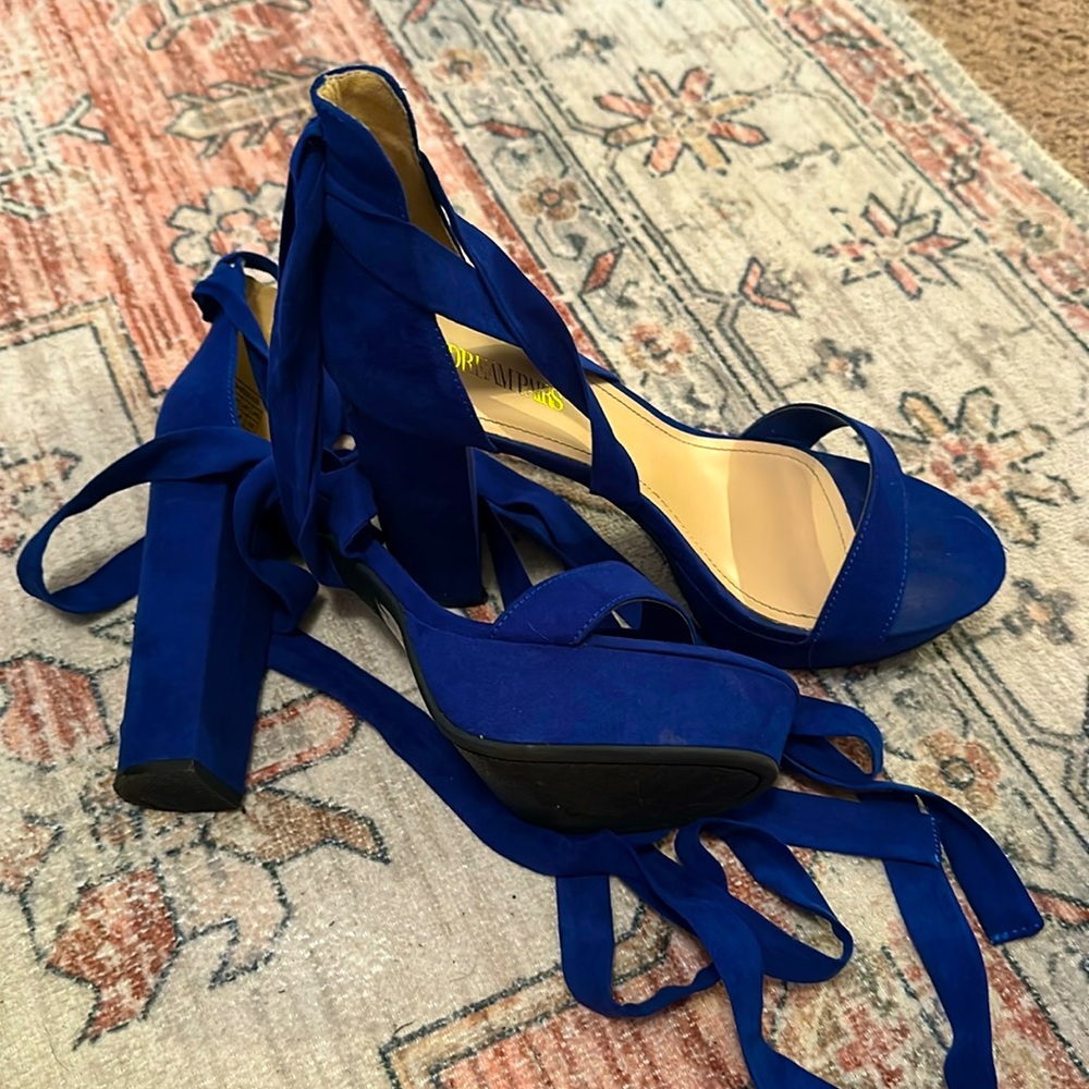 6 inch strappy heels.